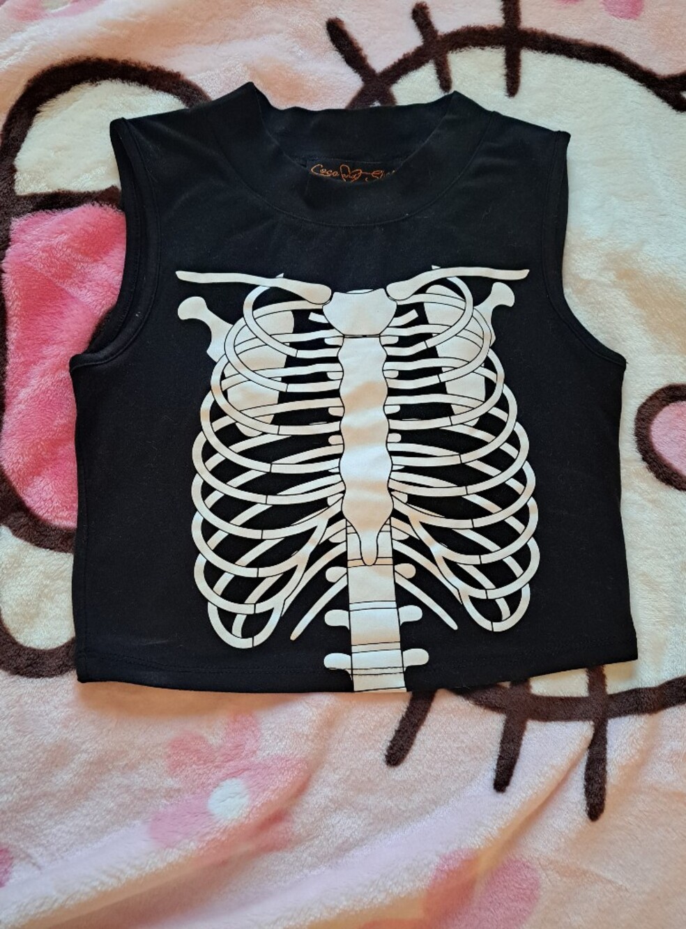 Black Skeleton Tank Top